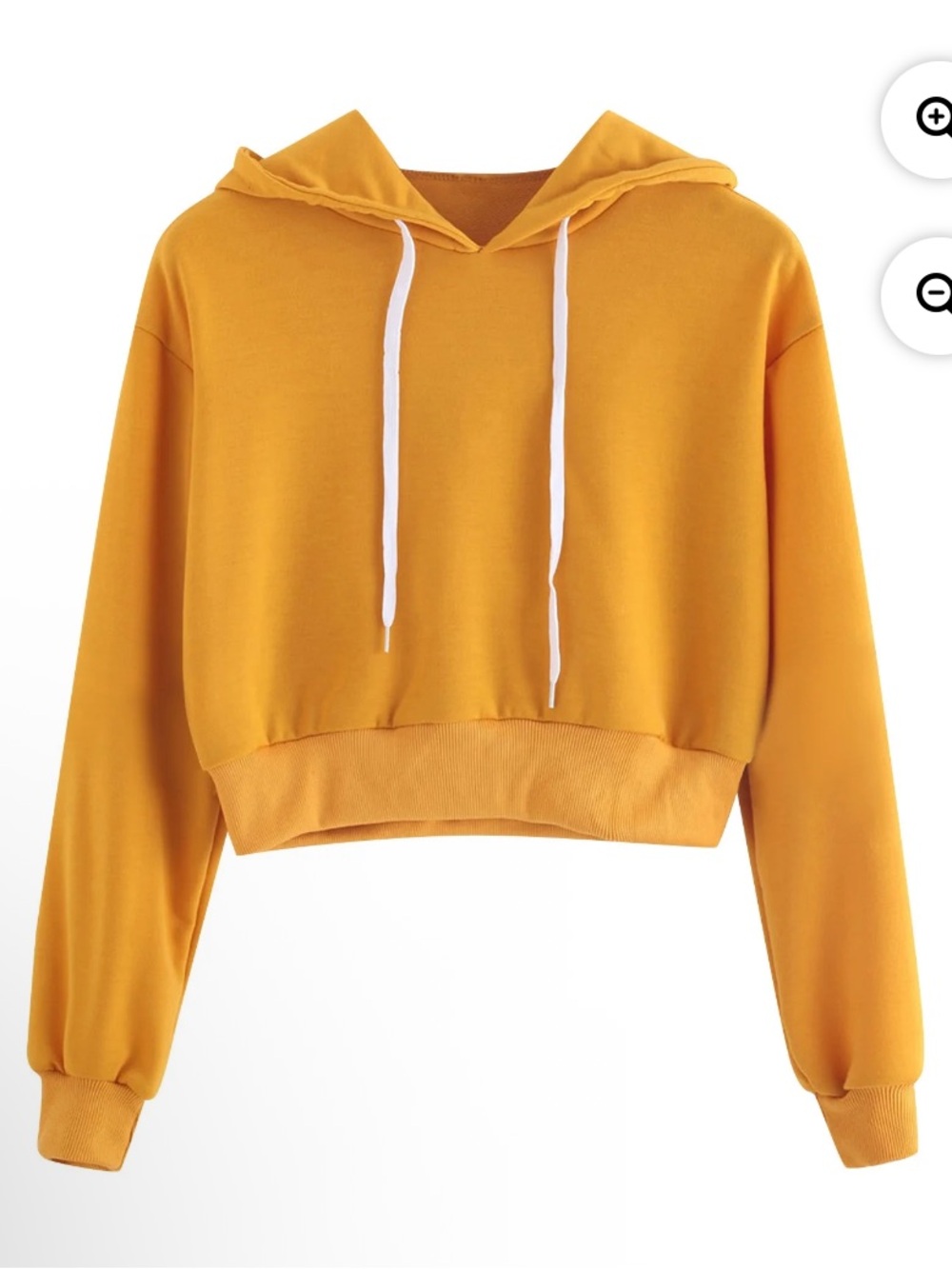 F21 Cropped Hoodie Pullover Sweatshirt Mustard Yellow Size Small